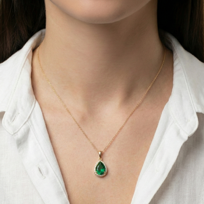 Eloise Emerald & Diamond Necklace, alternate view