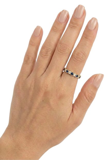 Midnight Crown Sapphire & Diamond Band, alternate view