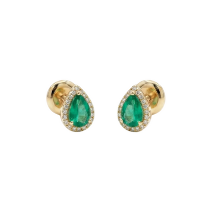 Eclat Emerald & Diamond Studs, alternate view