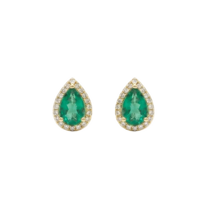 Eclat Emerald & Diamond Studs, product view
