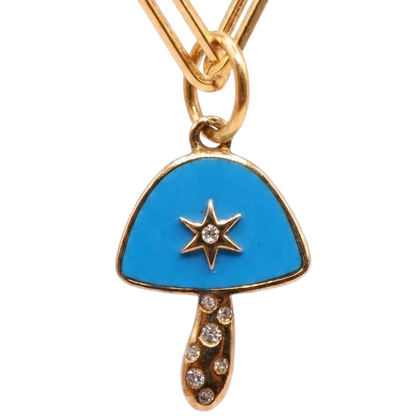 Starfall Topaz & Diamond Shroom Charm, product view