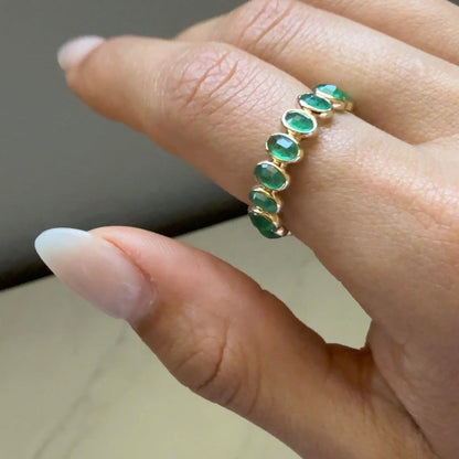 Heather Emerald Eternity Band, alternate view
