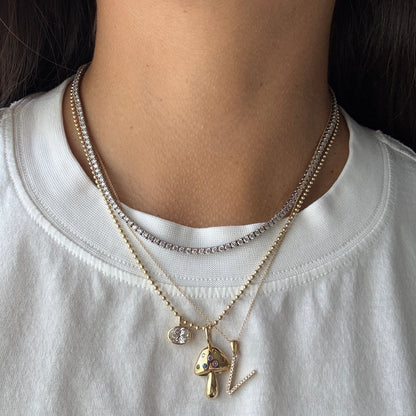 14k Gold Ball Chain, alternate view