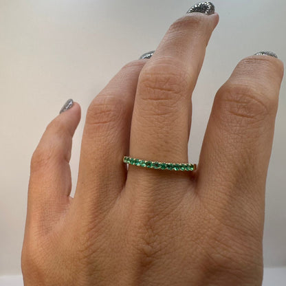 Emerald Glow Eternity Band, alternate view