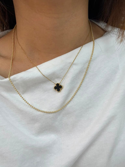 14k Gold Ball Chain, detail view