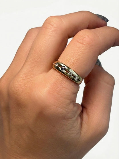 Celestial Sapphire & Diamond Band, detail view
