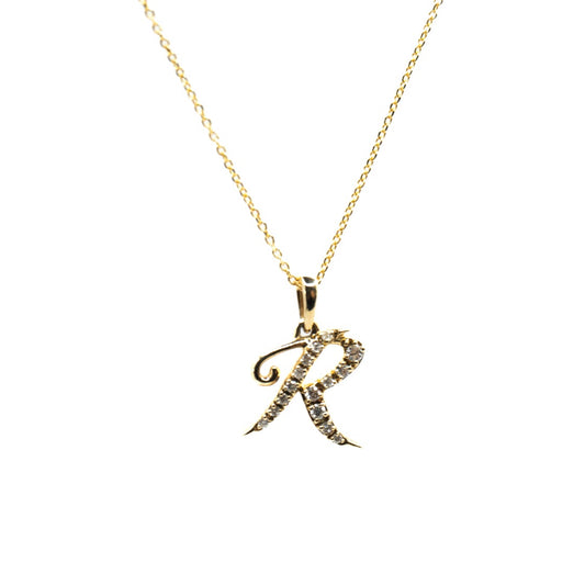 Diamond Script Letter Necklace
