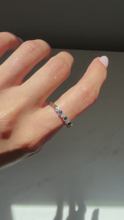 Midnight Crown Sapphire & Diamond Band