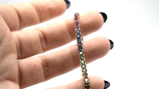 Rainbow Sapphire Tennis Bracelet, alternate view